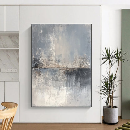 Serene Gray Landscape Art for Bedroom & Office Lounge STSC063