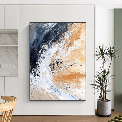 Earth - Toned Abstract Wave for Industrial - Chic Home & Minimalist Art Space STSC555