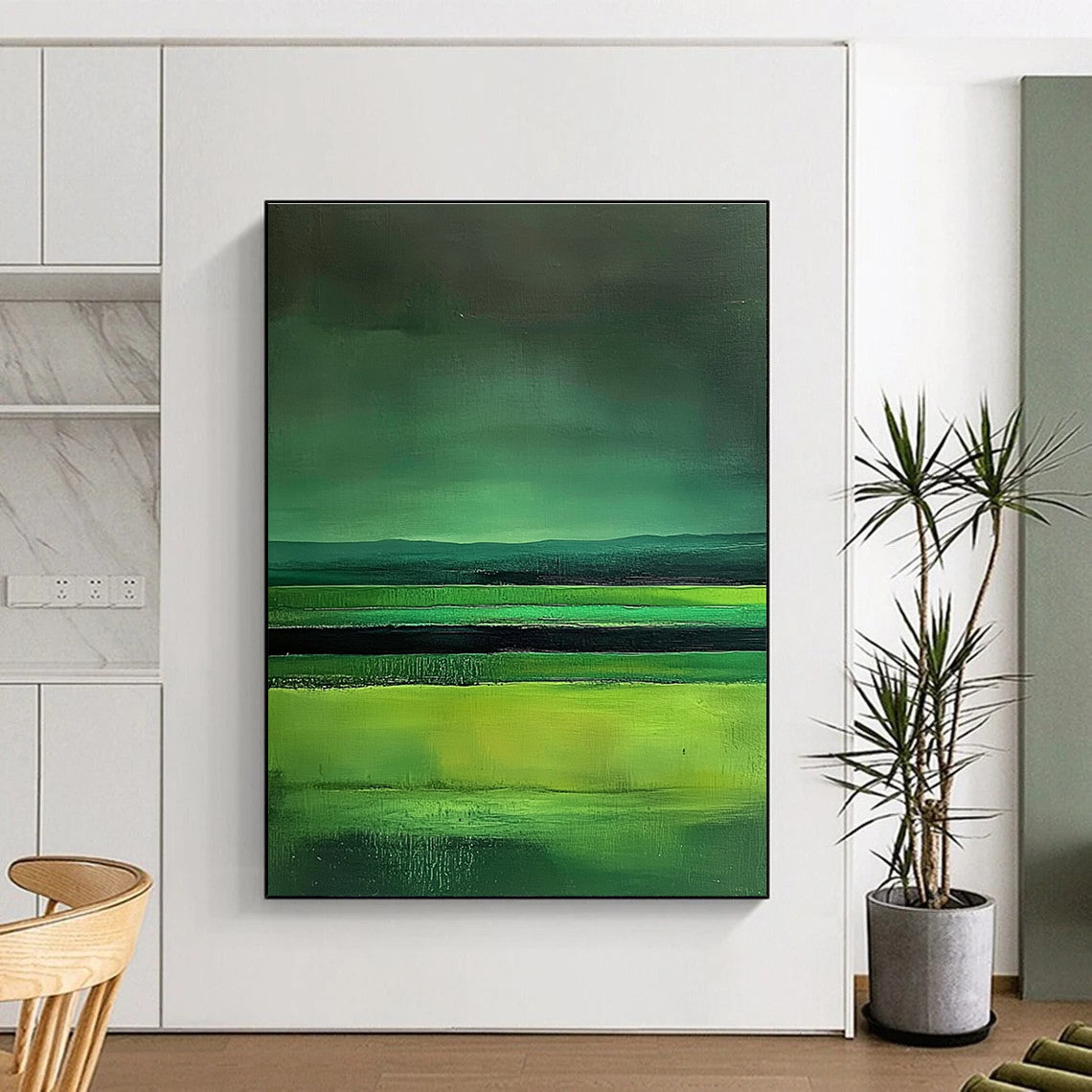 Layered Green Landscape for Contemporary Living Room & Art - Inspired Home Office STSC309