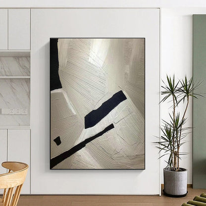 Black - White Textured Abstract Art for Industrial Loft & Art Studio DLZ1248