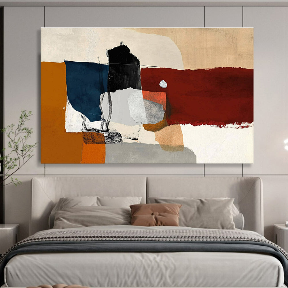 Multi - Color Block Abstract Art for Eclectic Community Center & Artsy Bookstore SC329