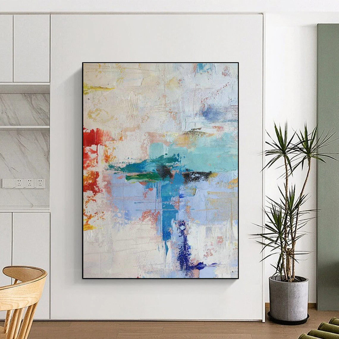 Colorful Brushstrokes Abstract Art for Office & Living Room DLZ0343