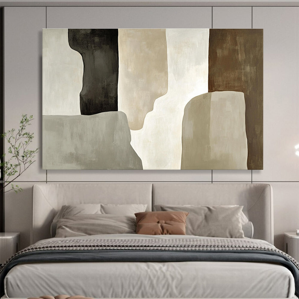 Earth - Toned Abstract Shapes Art for Minimalist Living Room & Modern Office SC280