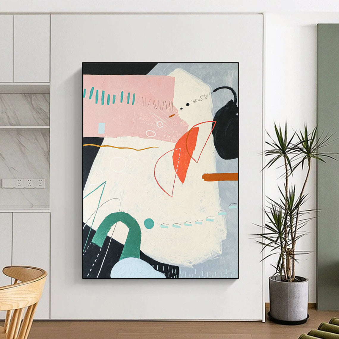 Pastel Geometric Abstract Art for Boho - Chic Home & Creative Studio DLZ1109