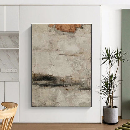Light Gray Abstract Art for Minimalist Home Library Corners DLZ0183