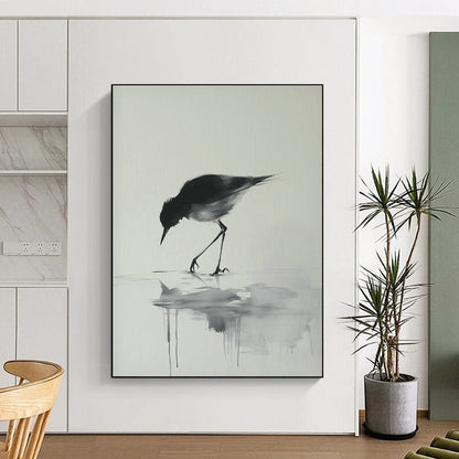 Ink - Wash Bird Art for Zen - Inspired Home & Traditional Tea House DLZ1830
