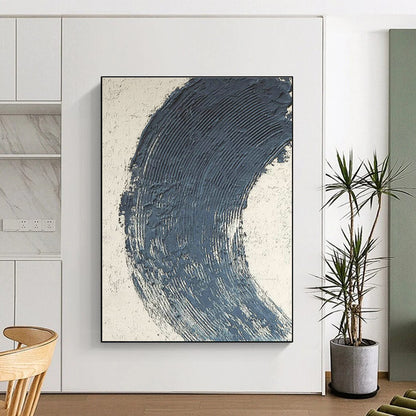 Deep Blue Arc Abstract Art for Luxury Hotel Lobby & Art - Lovers’ Study DLZ0663