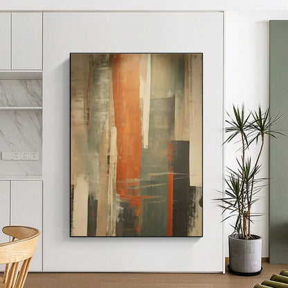 Orange - Gray Abstract Art for Modern Office Lounge & Urban Apartment DLZ1695
