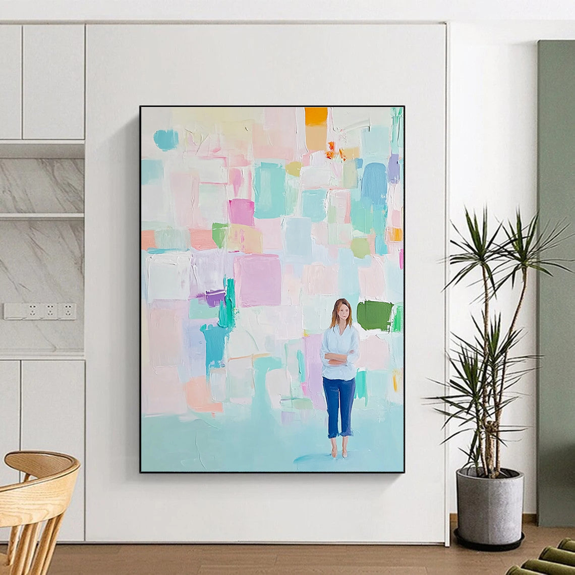 Colorful Abstract with Figure for Art - Inspired Living Room & Creative Studio STSC447