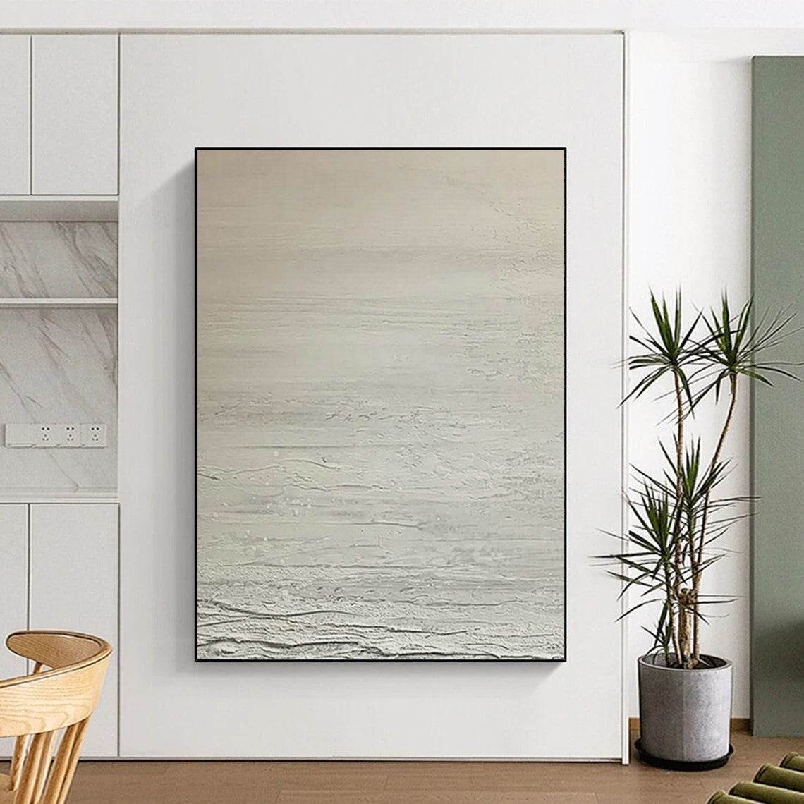Light Gray Wave - Texture Art for Spa Wellness Center Relaxation Zones DLZ0206