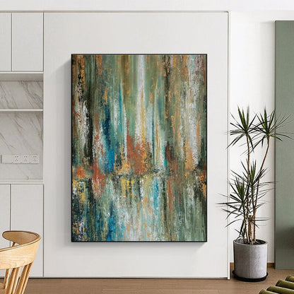 Colorful Vertical - Stroke Abstract Art for Modern Office Conference Room Walls DLZ0049