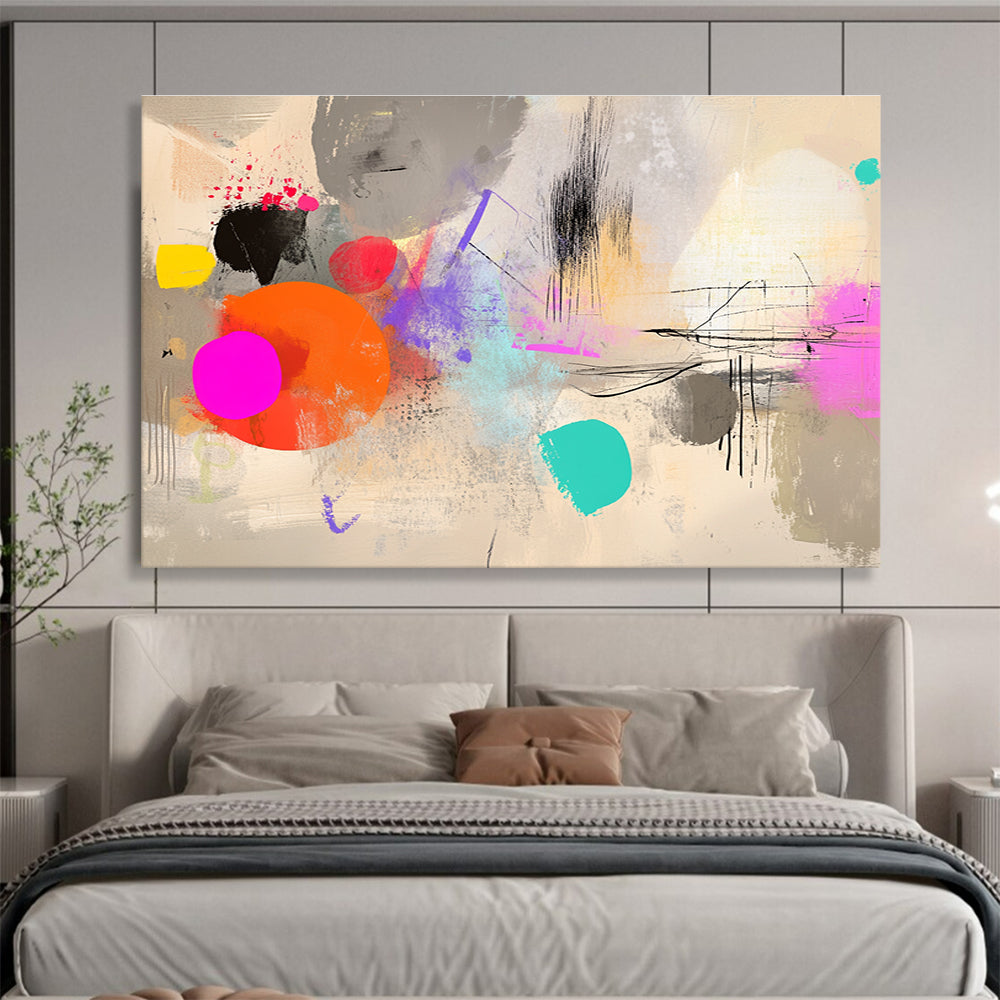 Colorful Abstract Doodles Art for Creative Coworking Space & Playful Café SC042