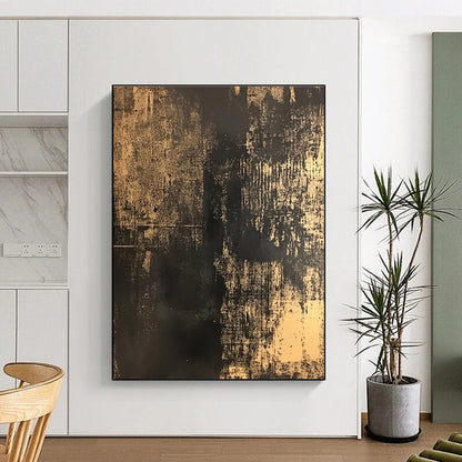 Black and Gold Textured Abstract for Luxury Bedroom & Art Gallery Corridor STSC855