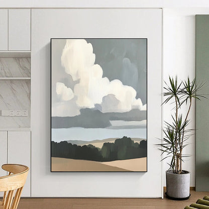 Minimalist Cloudscape Art for Modern Home Office & Serene Bedroom STSC1390