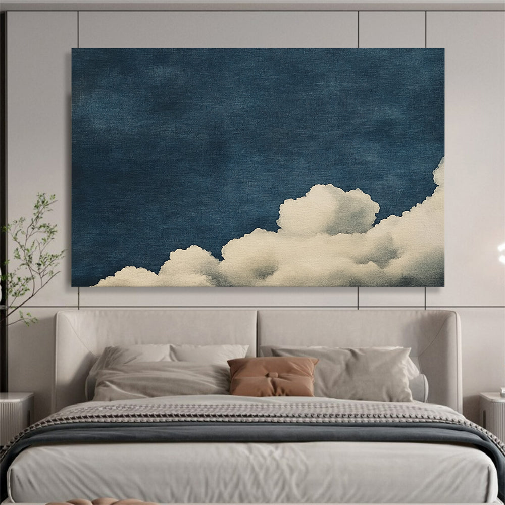 Minimalist Clouds Art for Scandinavian - Style Bedroom & Meditation Space SC523