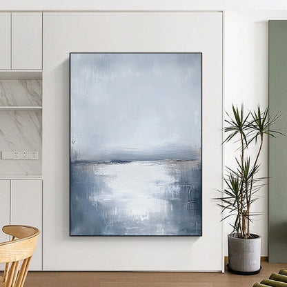 Monochromatic Sea Horizon for Modern Minimalist Bedroom & Calming Meditation Space STSC464