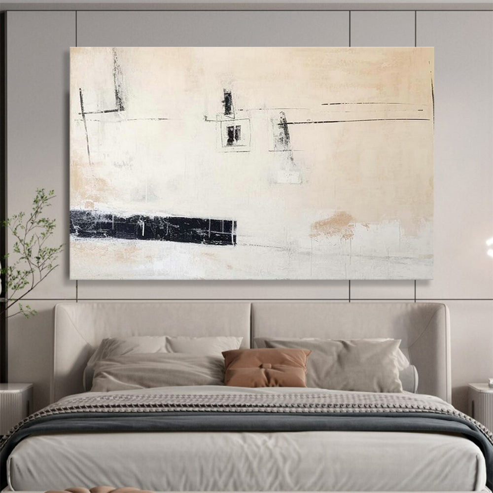Minimalist Black - White Abstract Art for Scandinavian - Style Studies DLZ2480
