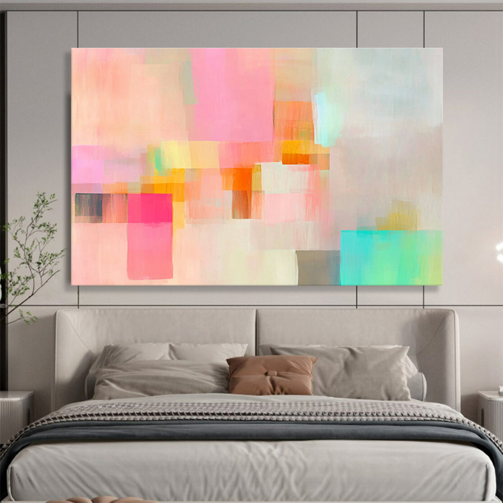 Pastel Geometric Abstract Art for Feminine Boutique & Cozy Café SC302