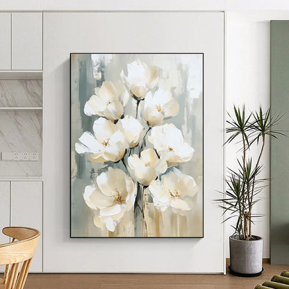 White Flower Bouquet Elegant Floral Art for Wedding Venue & Sophisticated Home Dining Room STSC1475